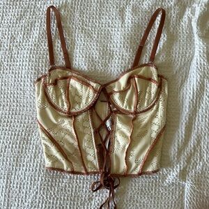 Urban Outfitters cream/orange corset top